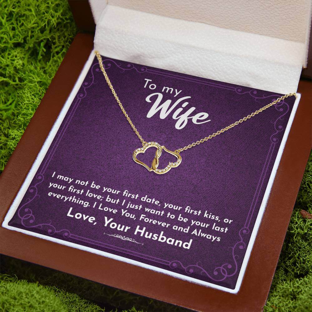 10k Solid Gold  Everlasting Love Necklace for Wife, Wife necklace gift