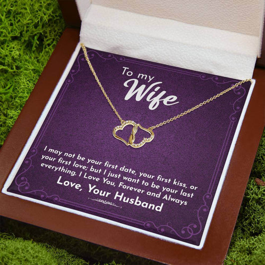 10k Solid Gold  Everlasting Love Necklace for Wife, Wife necklace gift