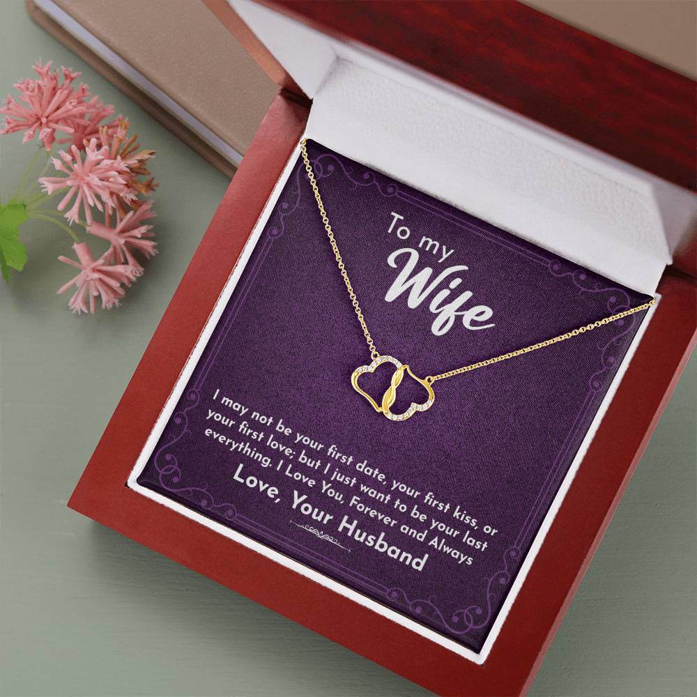 10k Solid Gold  Everlasting Love Necklace for Wife, Wife necklace gift