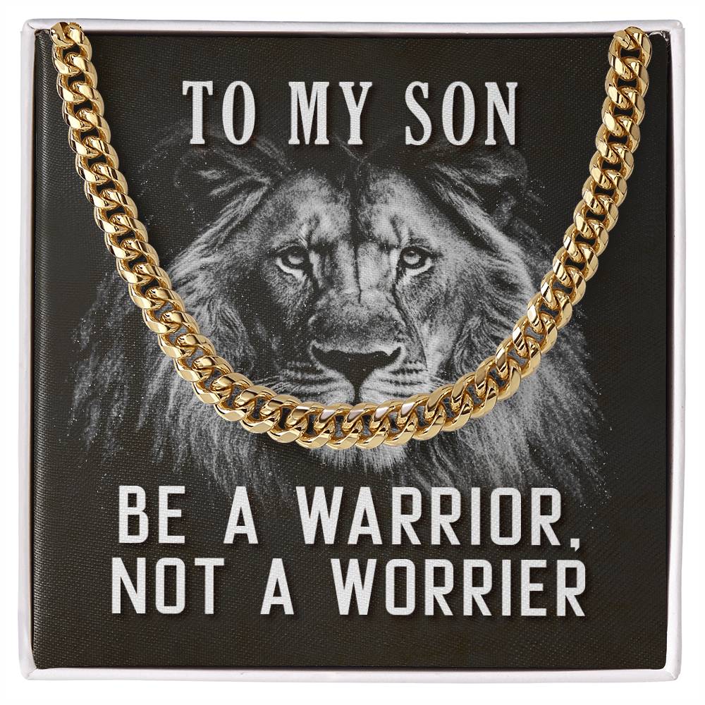 To My Son Inspirational Cuban Link Chain Necklace from Mom & Dad