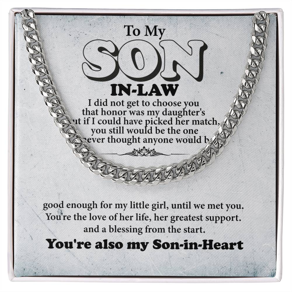 Son In Law Cuban Chain Necklace, Gift For Him