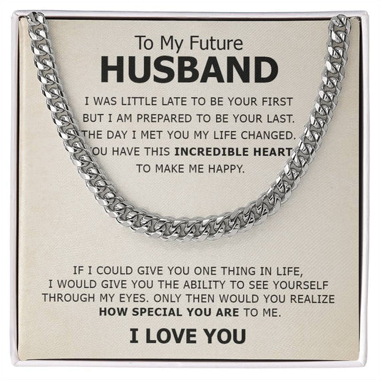 To My Future Husband Gift, Fiance Gift For Him Necklace, Cuban Link Chain