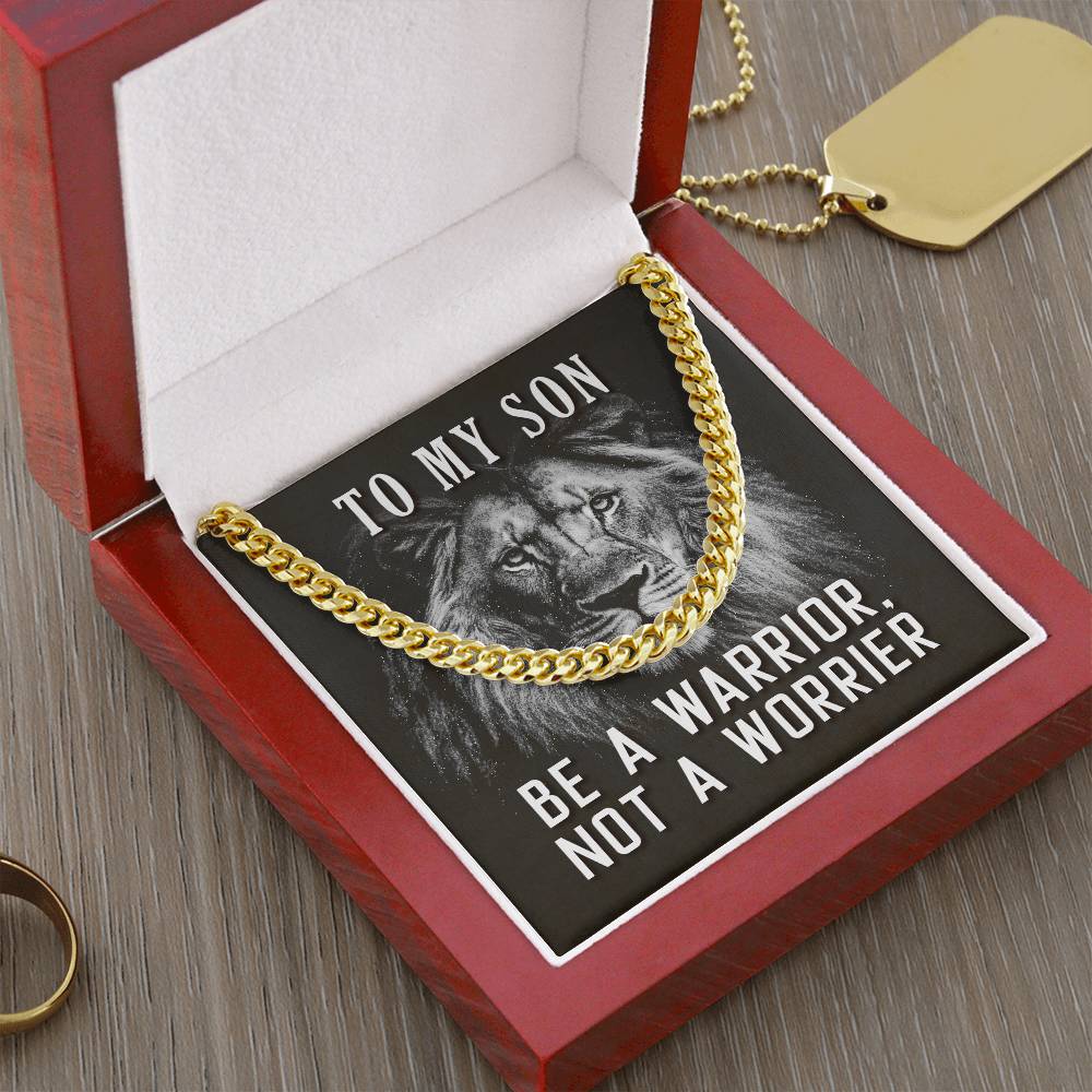 To My Son Inspirational Cuban Link Chain Necklace from Mom & Dad