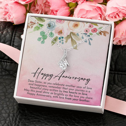 Happy Anniversary Alluring Beauty Necklace for Sister from Brother