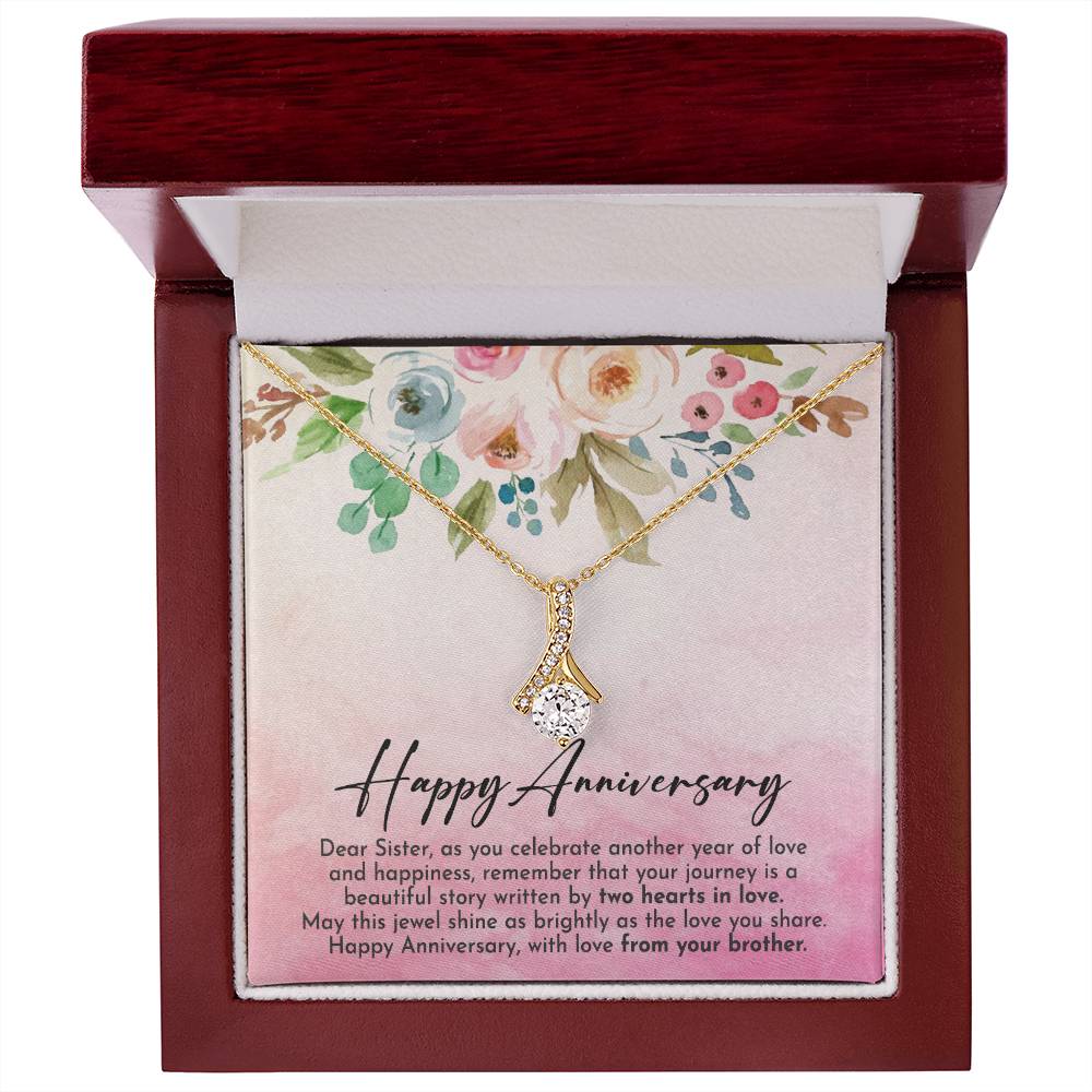 Happy Anniversary Alluring Beauty Necklace for Sister from Brother