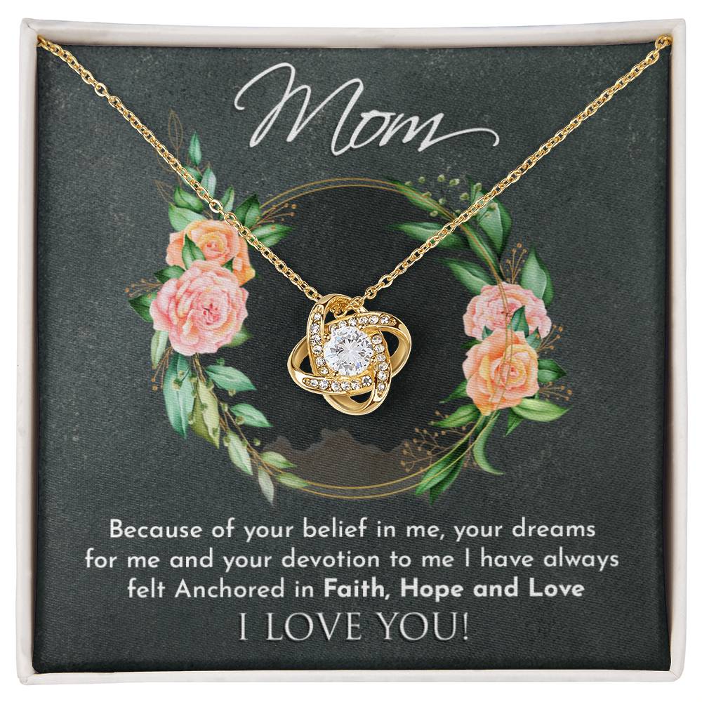 Love Knot Pendant Necklace for Mom from Daughter & Son