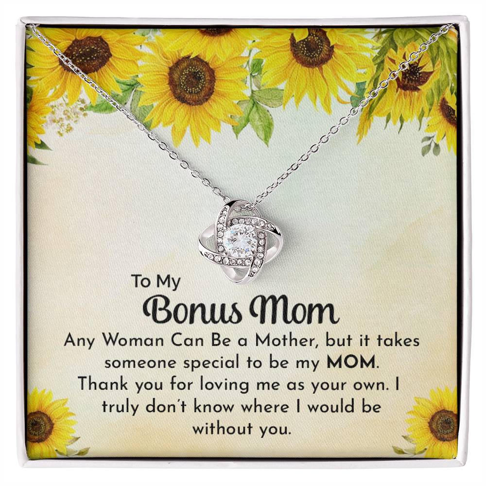 Bonus Mom Love Knot Necklace, Step Mom Jewelry Gift