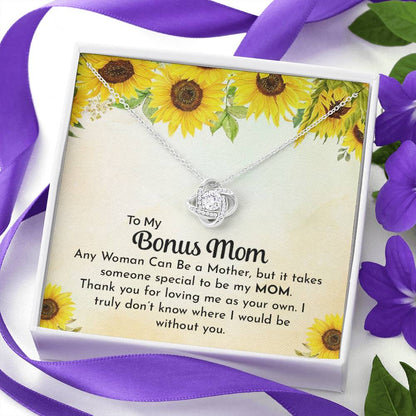 Bonus Mom Love Knot Necklace, Step Mom Jewelry Gift