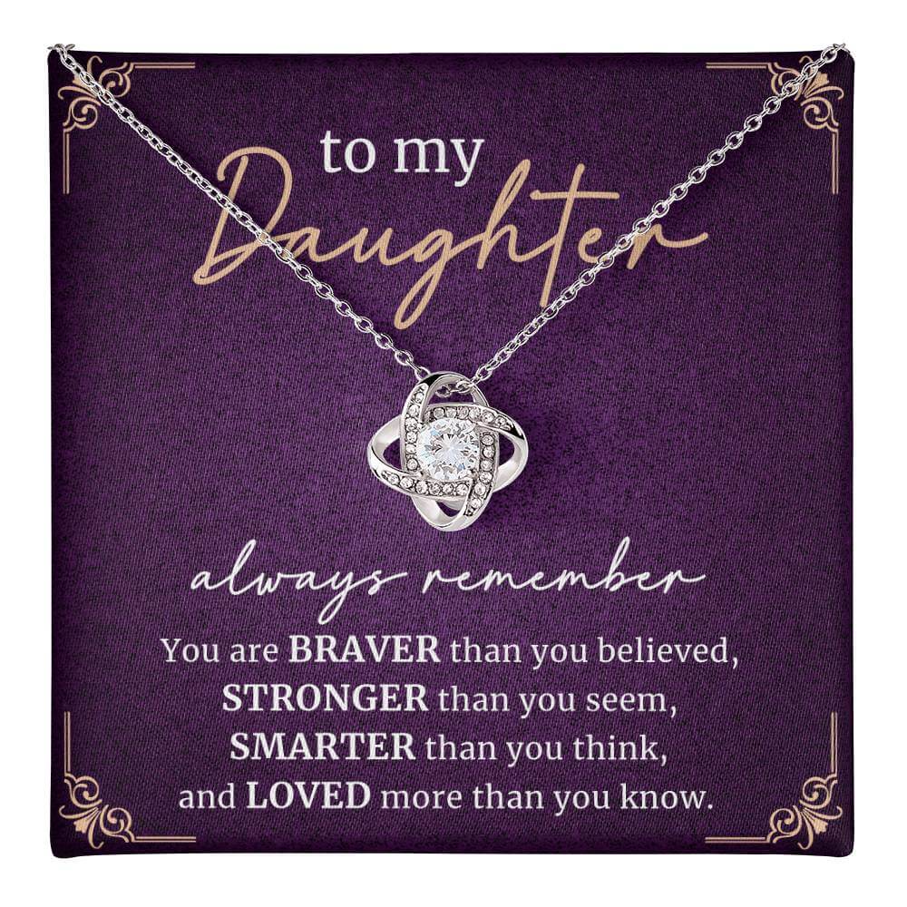 To my Daughter Love Knot Necklace from Mom and Dad