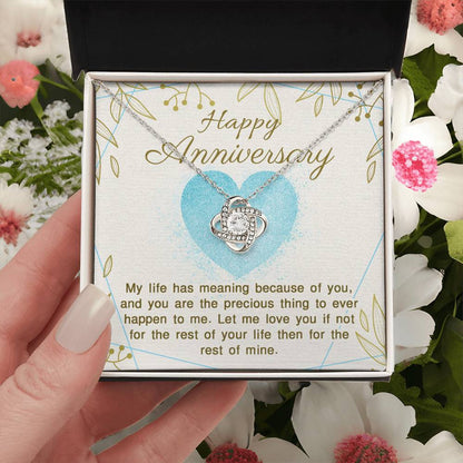 Happy Anniversary Love Knot Necklace Pendants for Wife