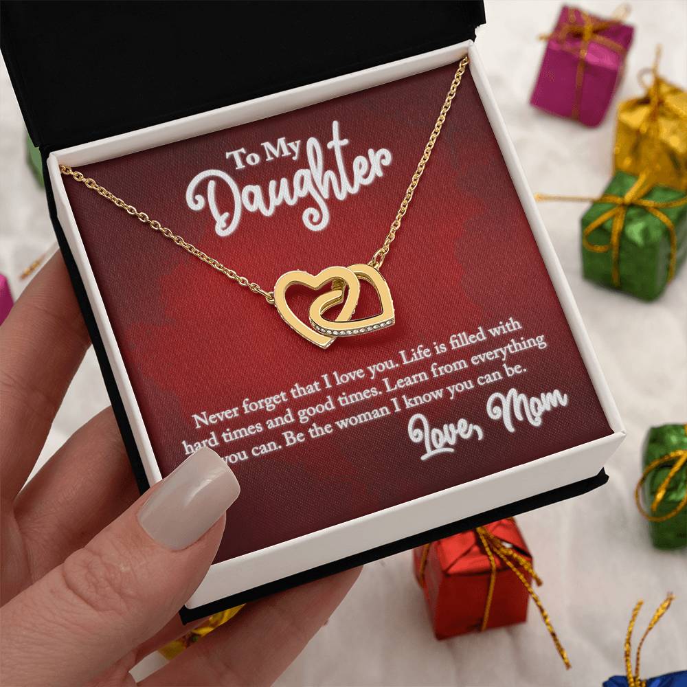 To My Daughter Necklace From Mom With Heartfelt Message Card