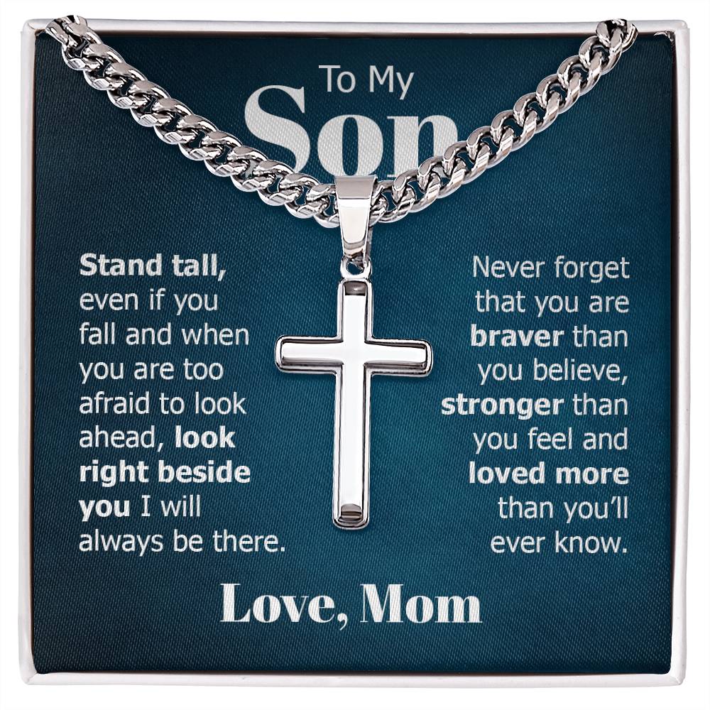 To my Son Cross Necklace from Mom