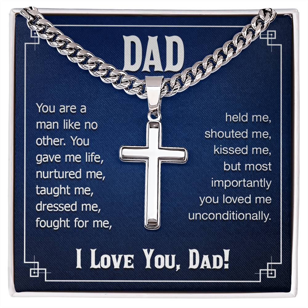 To My Dad Cross Necklace from Son & Daughter