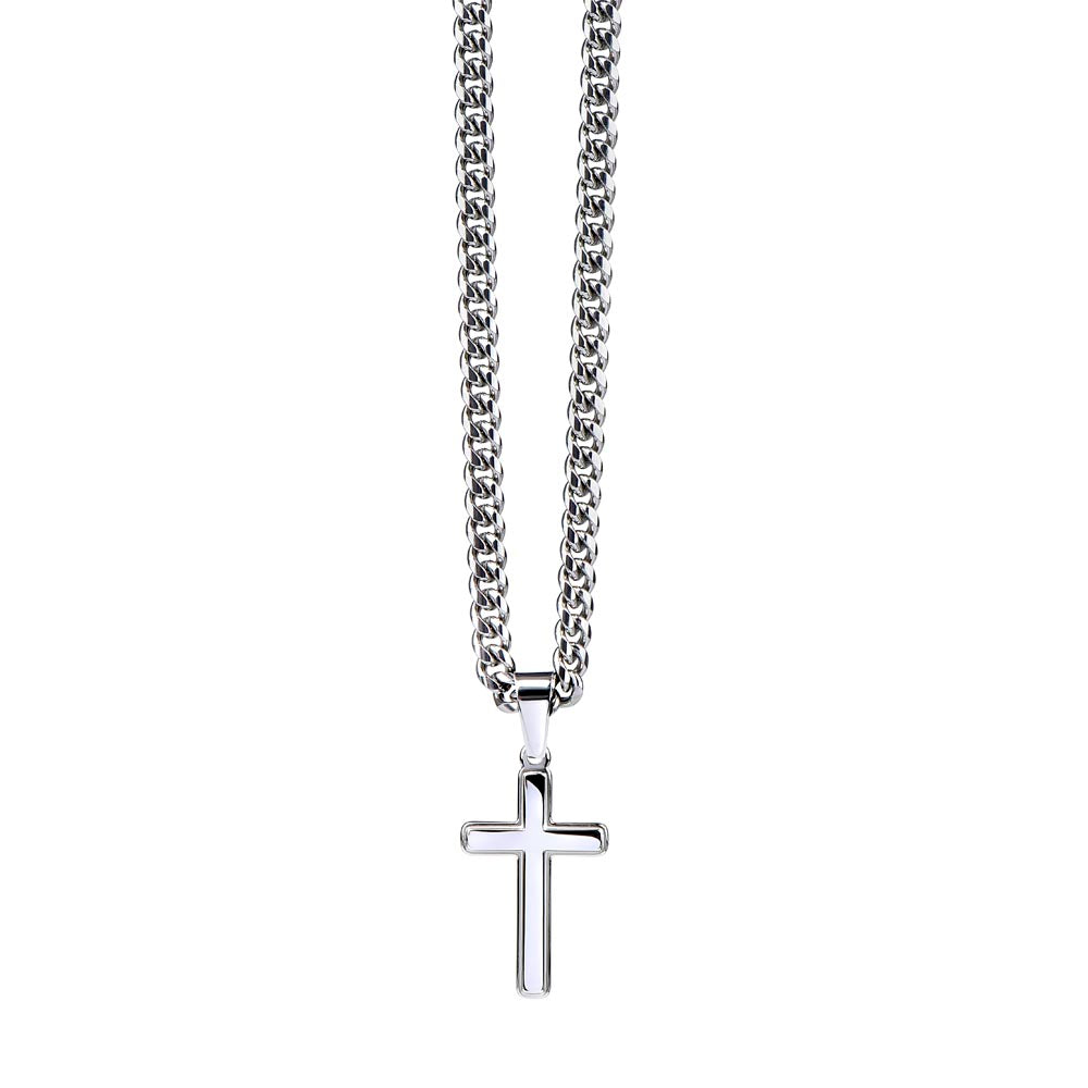 To My Son Artisan Cross Necklace on Cuban Chain