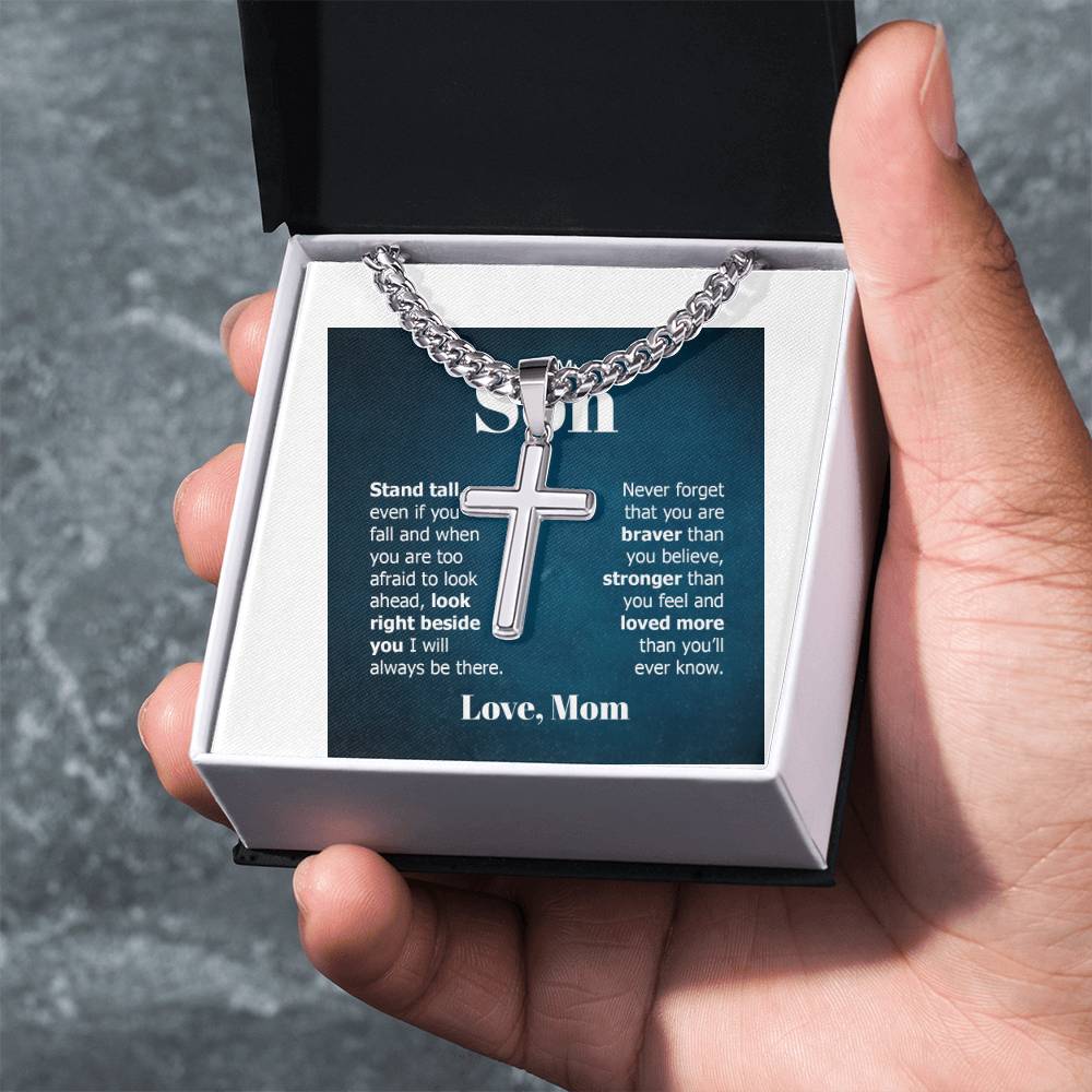 To my Son Cross Necklace from Mom