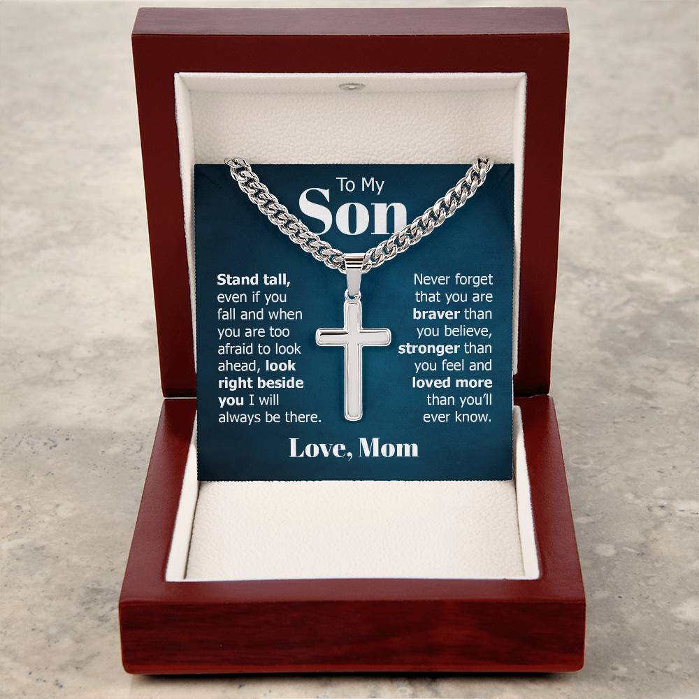 To my Son Cross Necklace from Mom