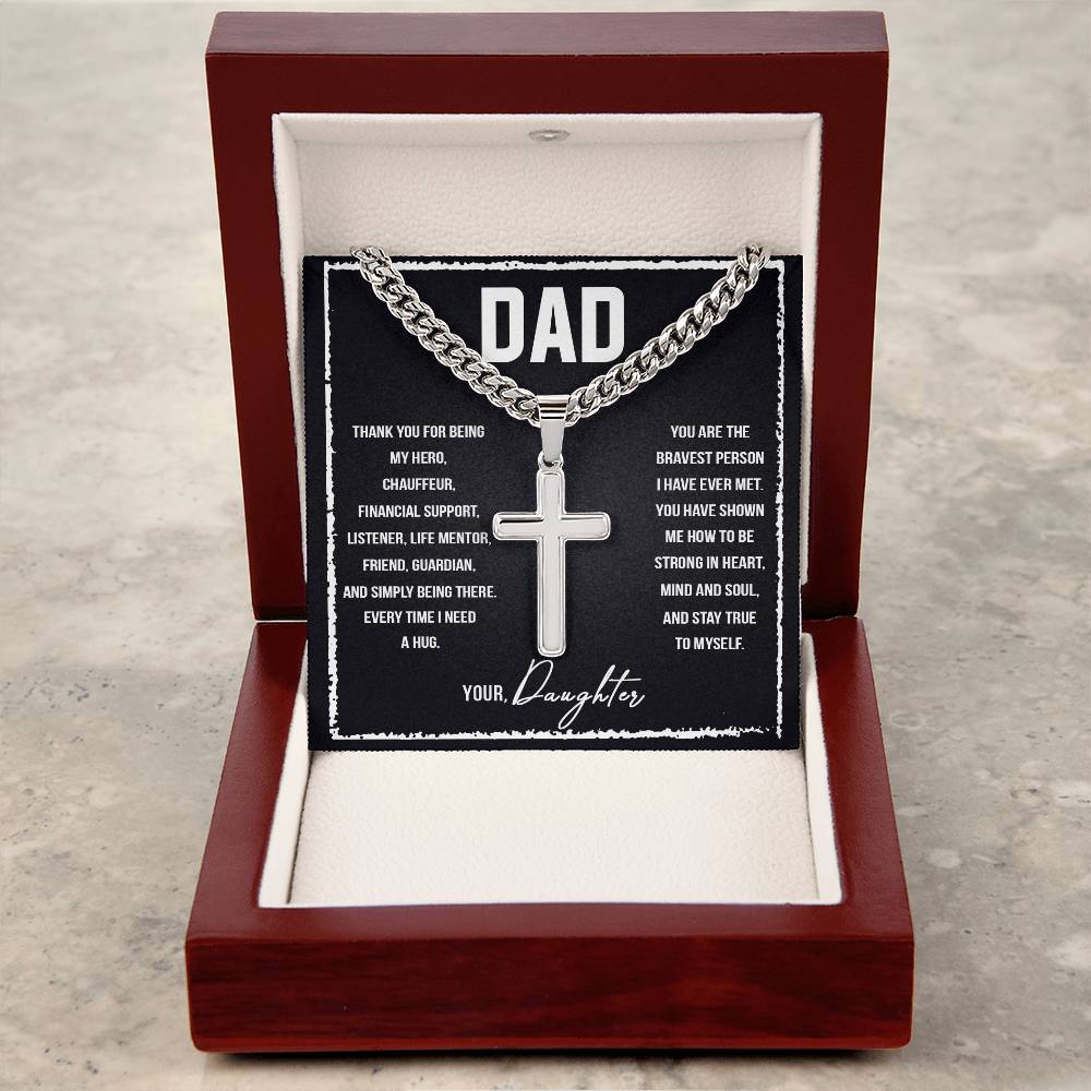 Dad Artisan Cross Necklace Gift from DaughterDad Artisan Cross Necklace Gift from Daughter