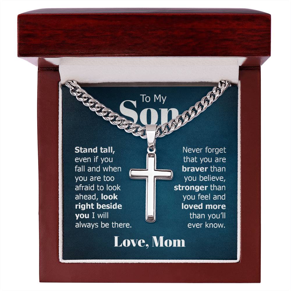 To my Son Cross Necklace from Mom