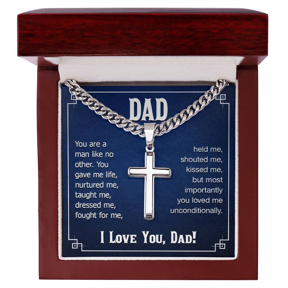 To My Dad Cross Necklace from Son & Daughter