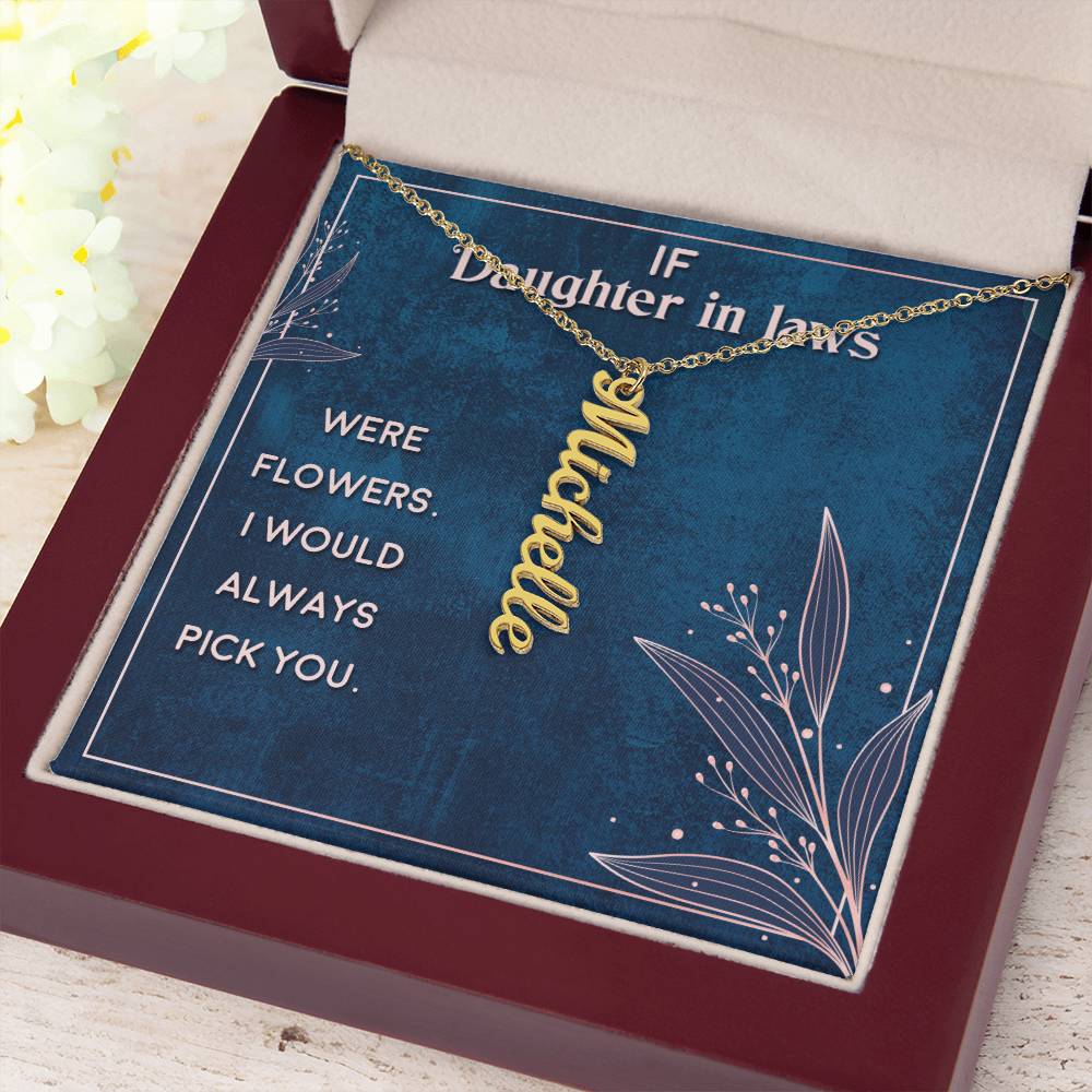 Daughter in Law Vertical Name Necklace